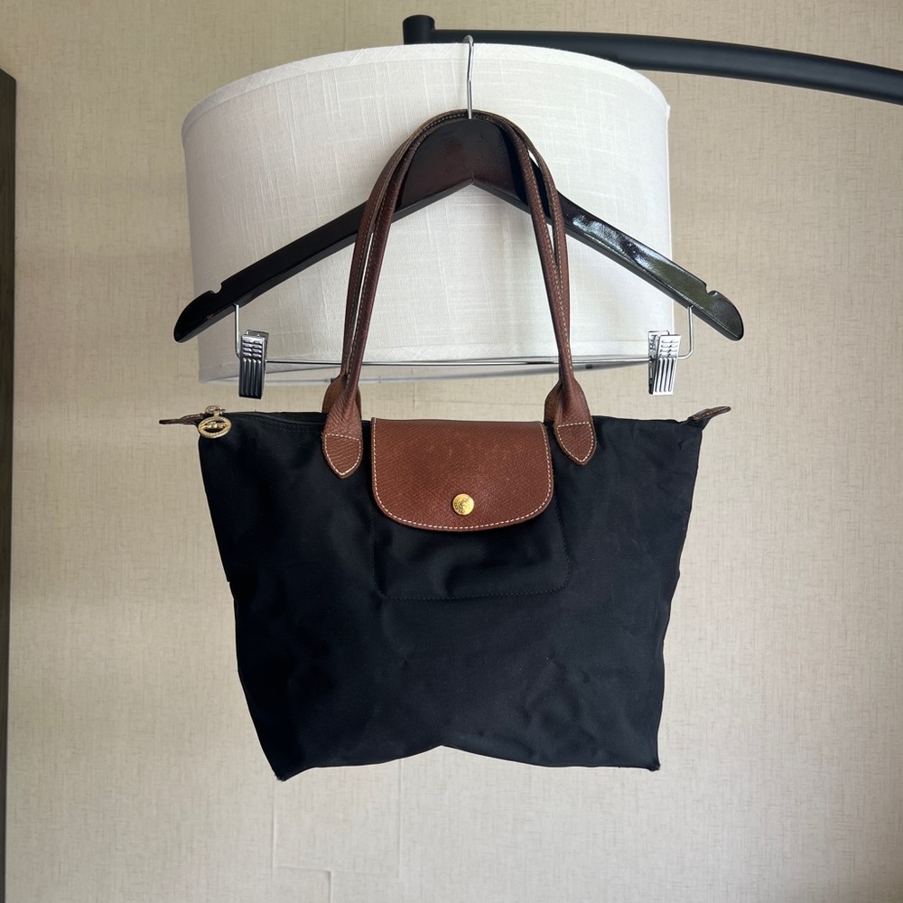 Longchamp Black and Brown Tote Bag